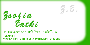 zsofia batki business card